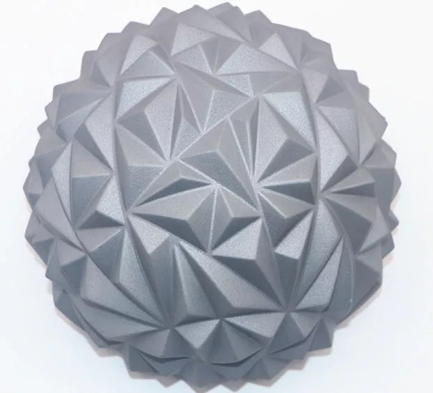 PVC acupressure massage ball with lengthened massage points for deep tissue relief