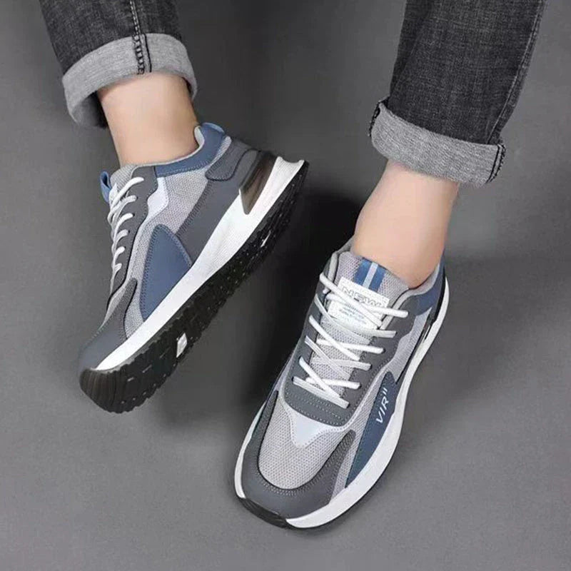 Stylish color-blocked mesh sneakers with breathable design for men