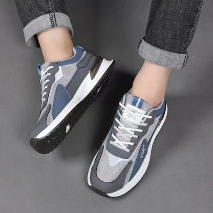 Stylish color-blocked mesh sneakers with breathable design for men