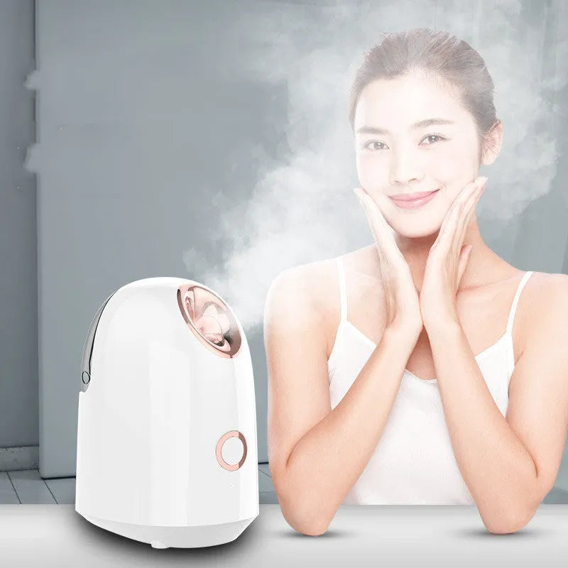 White 220V 280W steam facial spray hydration apparatus with 150ml tank and thermal mist