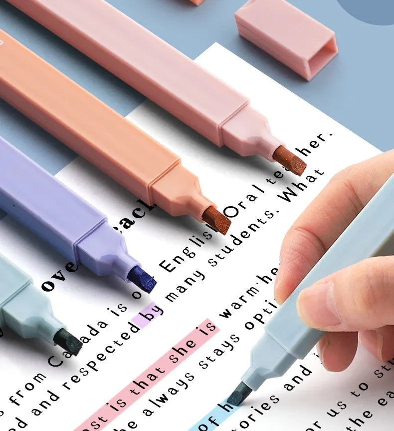 Double-headed fluorescent marking pens showing 2.5mm and 5mm tips with Sweet and Salt colour series options