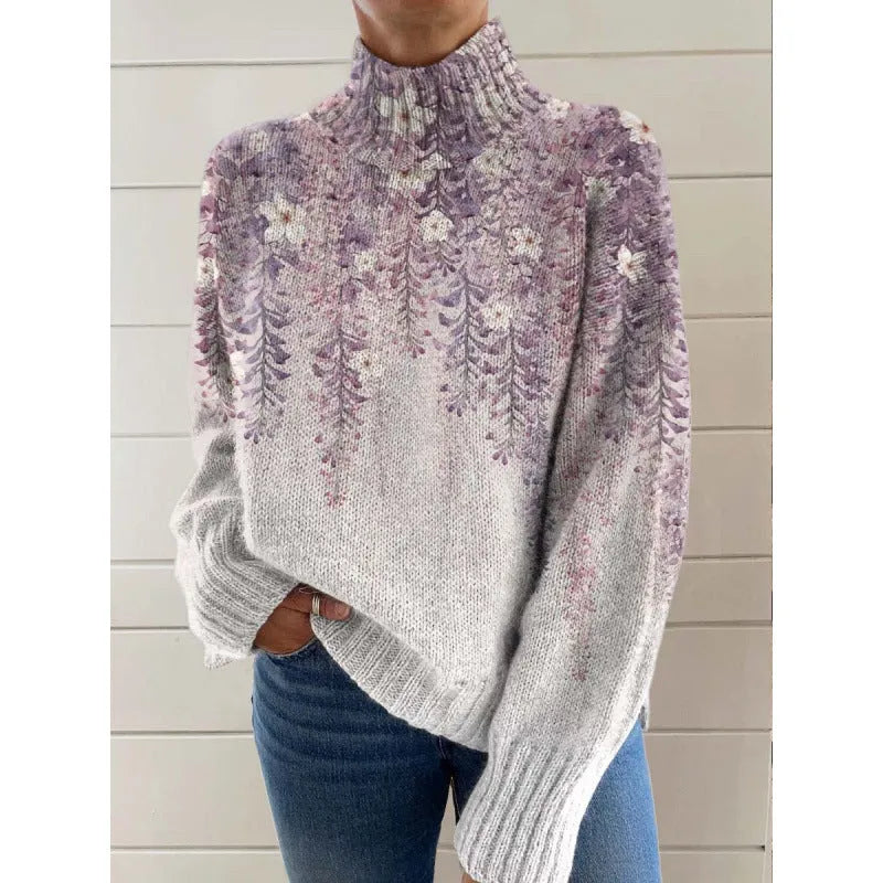 Women's casual Christmas abstract print polyester top with 3D effect pattern