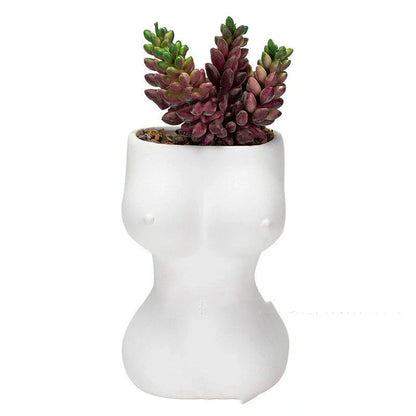 European-style ceramic flower pot ornaments with hand-painted figures and gods design, available in white, pink, and brown.