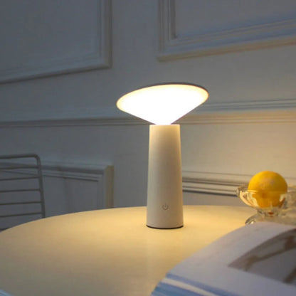 Black or white USB LED table lamp with touch sensor, flip head, and adjustable lighting for reading