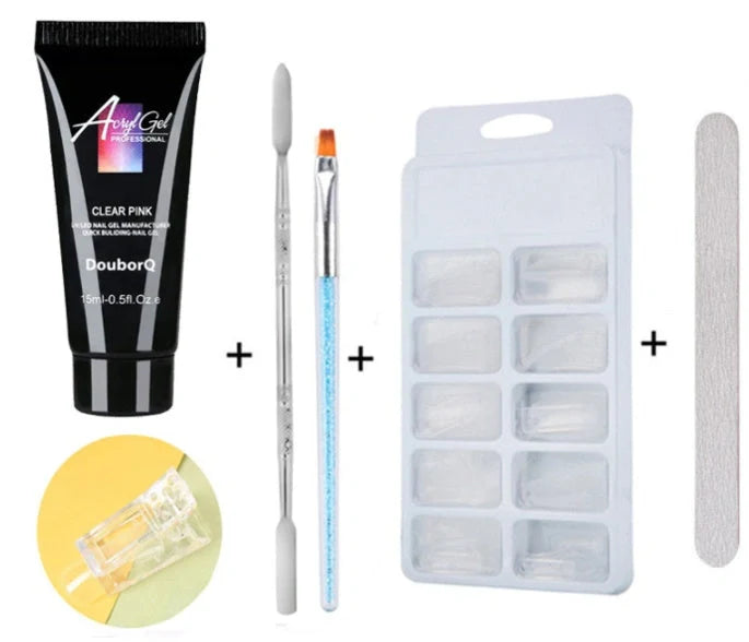 DIY Nail Polish Art Kit with resin-based polish and application tools for at-home manicures