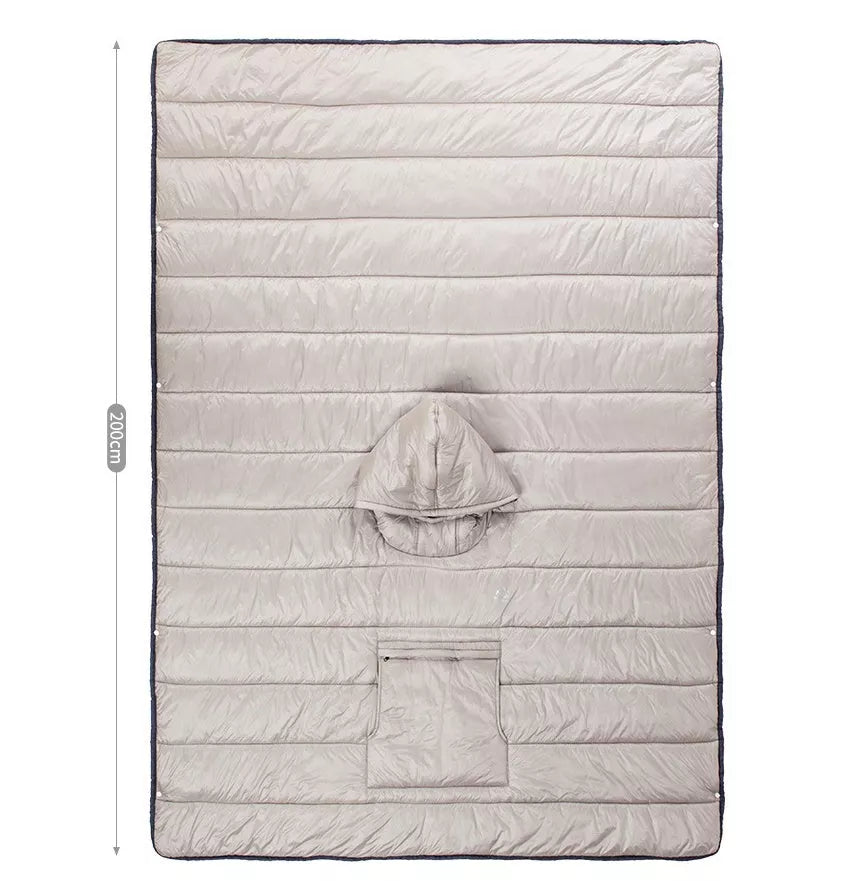 Portable Camping Quilt in khaki, deep blue, or wax apple purple, lightweight and waterproof for outdoor use