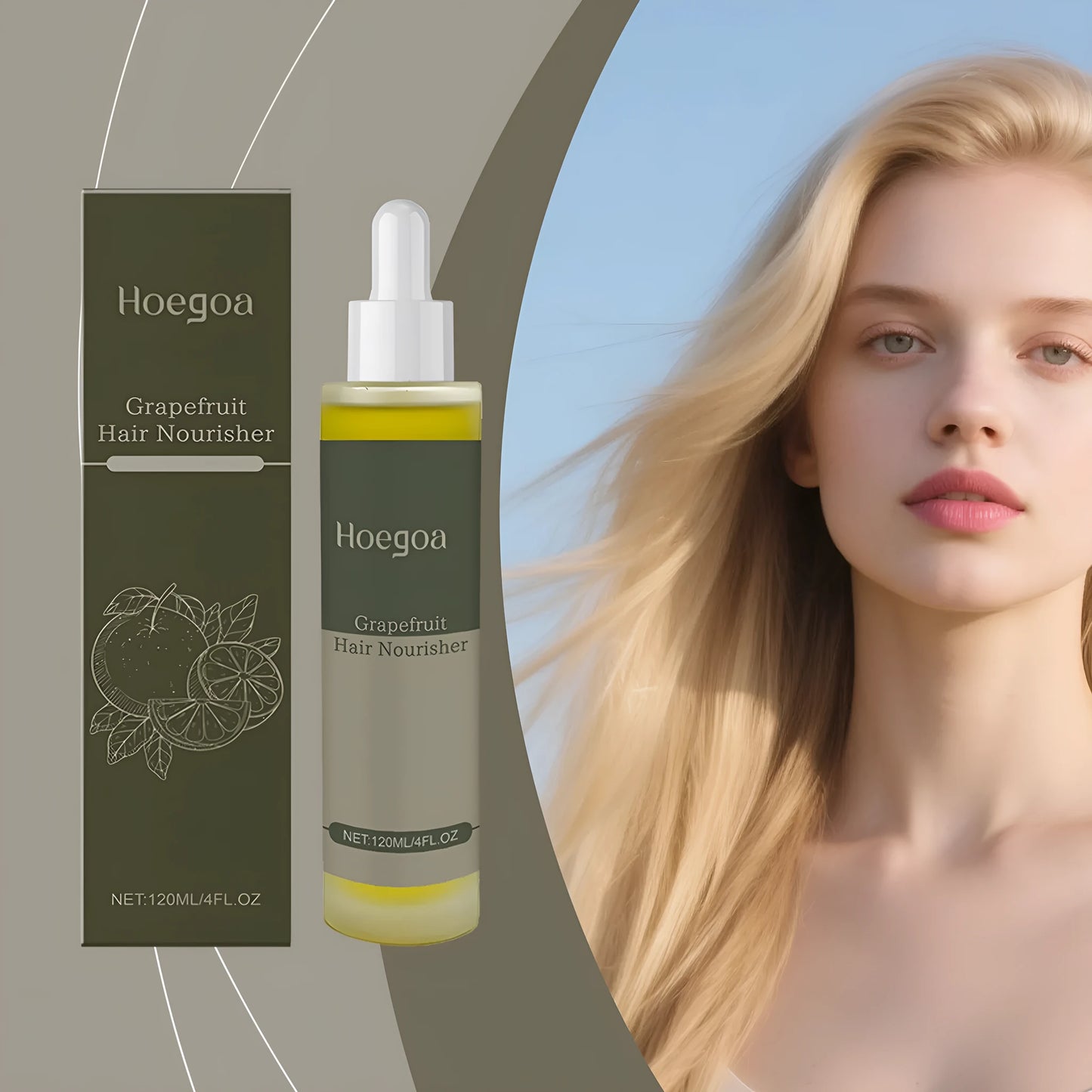 Grapefruit Hair Conditioner bottle with 120ml capacity, showing natural oils and vitamin E ingredients