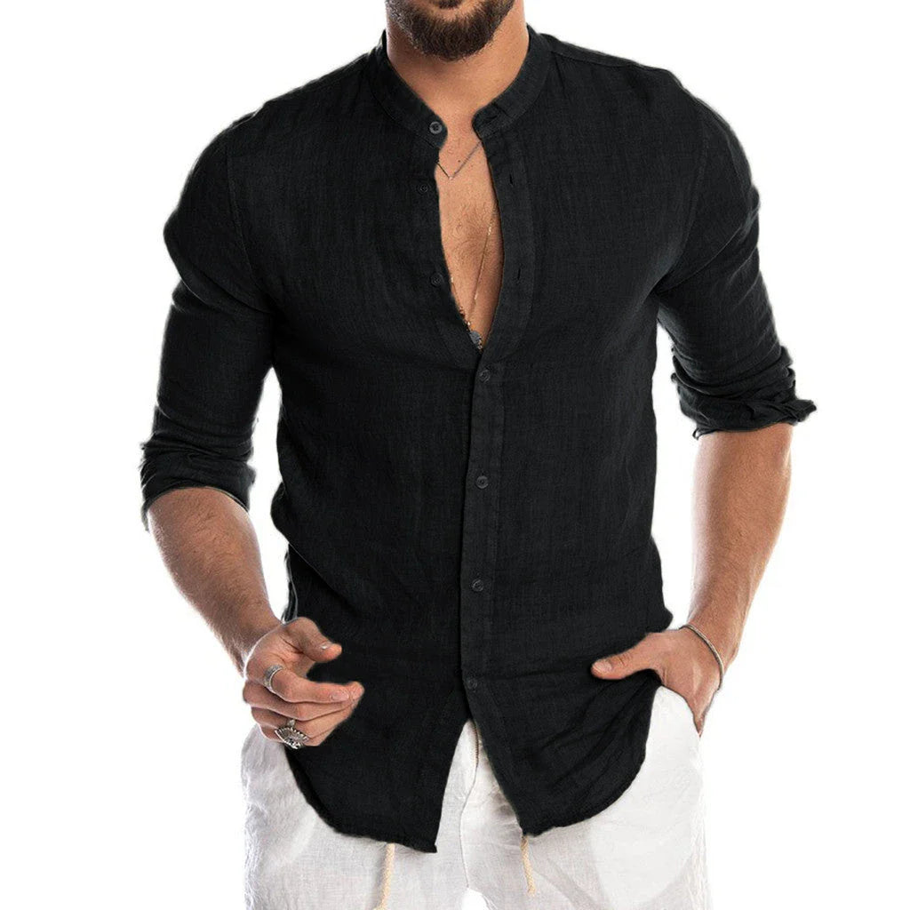 Stylish and comfortable men's linen shirt in a variety of classic colors and sizes