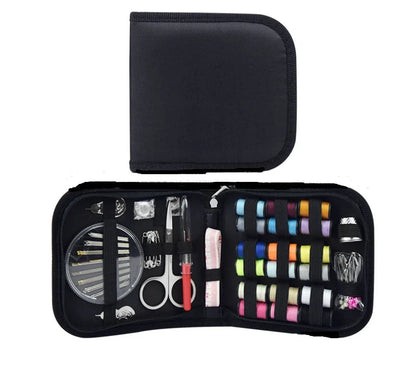 Compact Home Sewing Kit with 98 accessories including needles, pins, and scissors