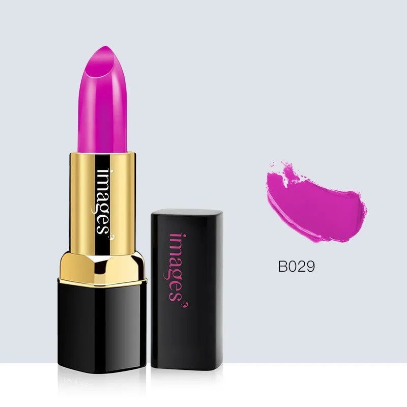 Moisturising lip gloss stick in a compact case, shown in shades like coral red and barbie pink.