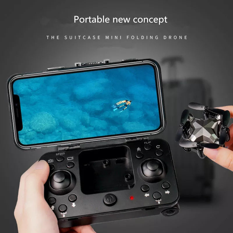 Foldable mini UAV drone with HD camera for aerial photography and mobile control