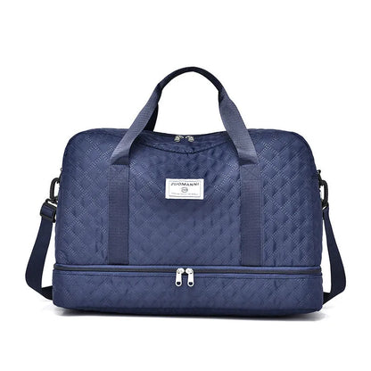 Oxford cloth travel bag with 36-55 litre capacity in street trend style with sewing thread details