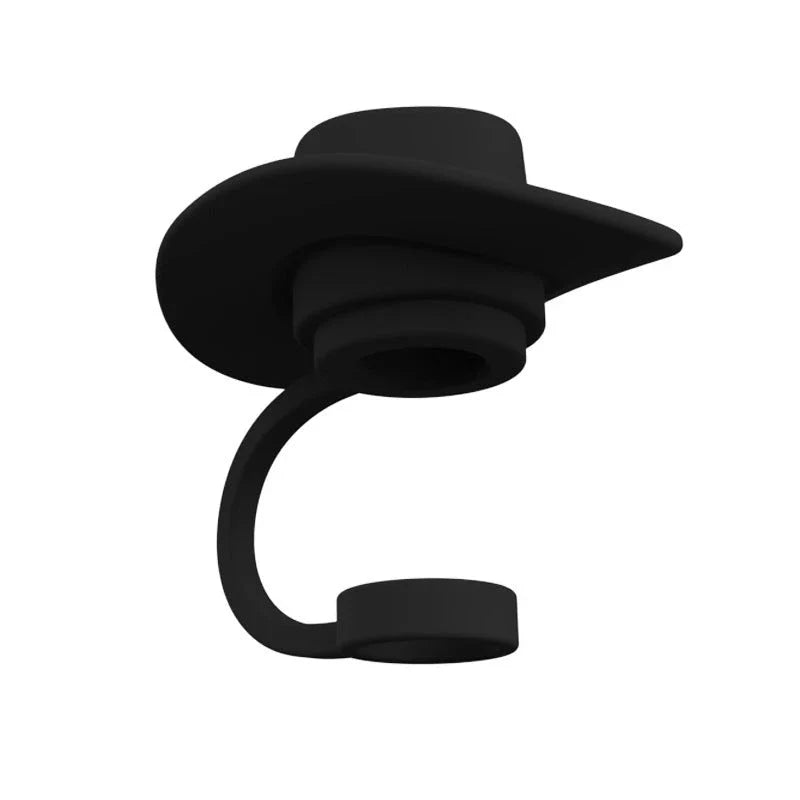 Stylish Cowboy Hat Straw Covers - Reusable drink toppers made from premium silicone for outdoor fun and fresh beverages