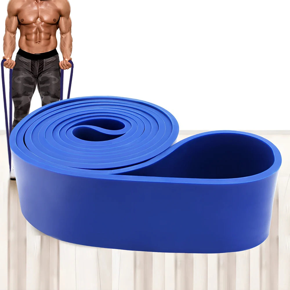 Plastic resistance band showing 2080mm length with width measurement indicators at 12mm, 20mm, 32mm, and 45mm points