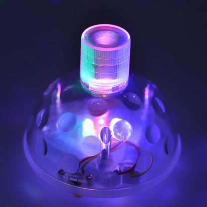 Children's floating LED bath lamp showing 8cm cube design with multiple colour lighting effects in water