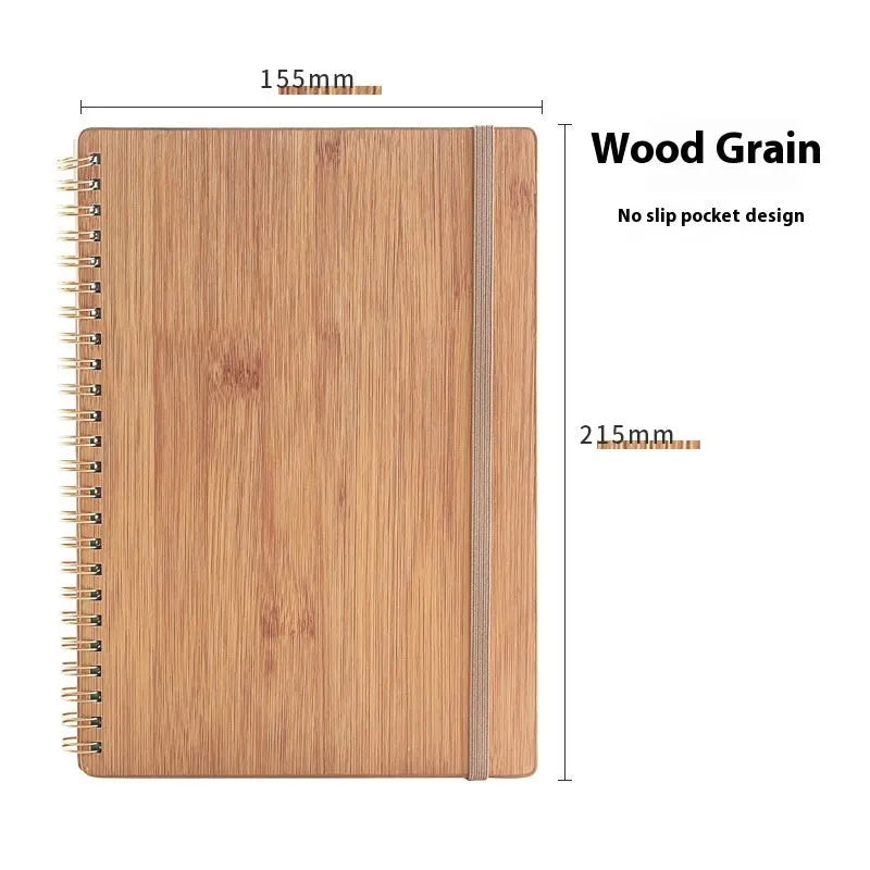 Coil-bound erasable notebook with stone paper pages and multiple cover colour options