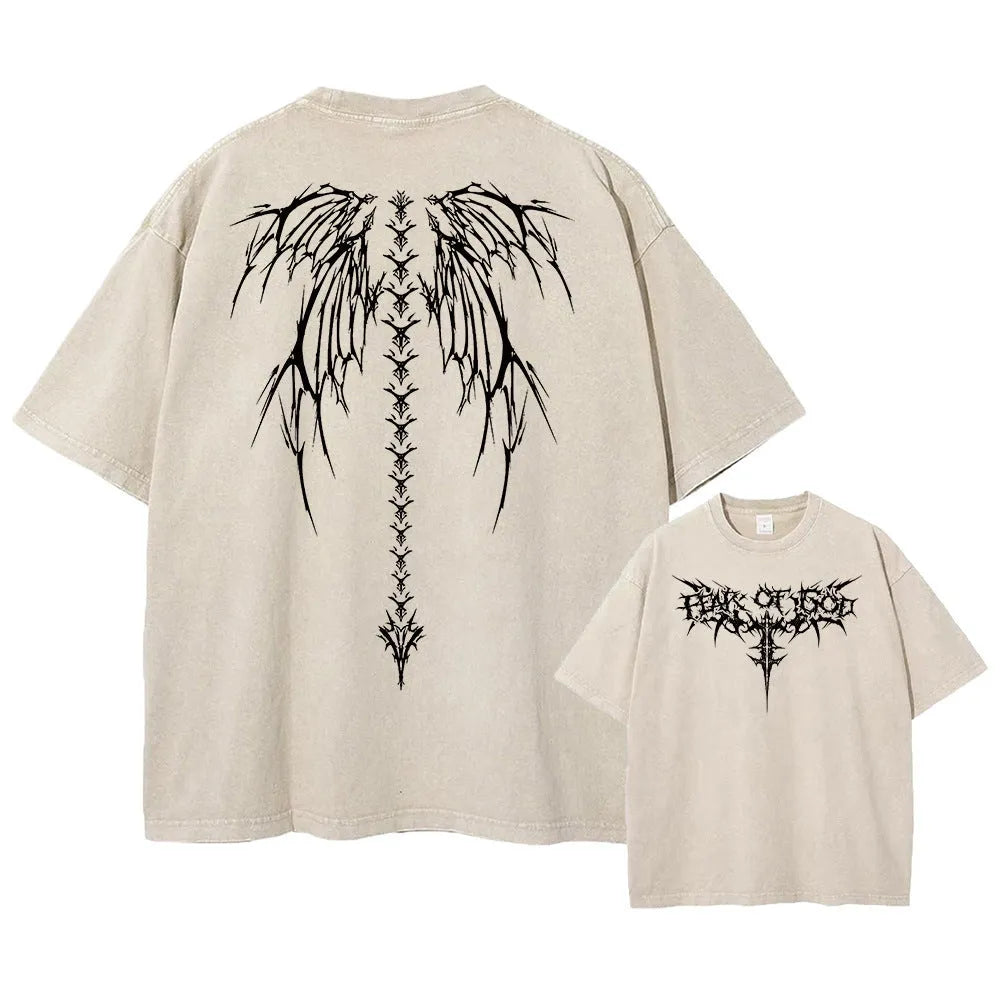 Oversized loose fit men's cotton t-shirt in a solid colour with drop shoulder sleeves.