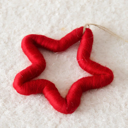 19cm wool felt snowflake and 13cm star Christmas tree decorations with laser-cut details