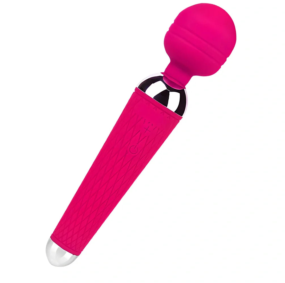 Pink electric AV vibrator with automatic thrusting mechanism, 200mm length
