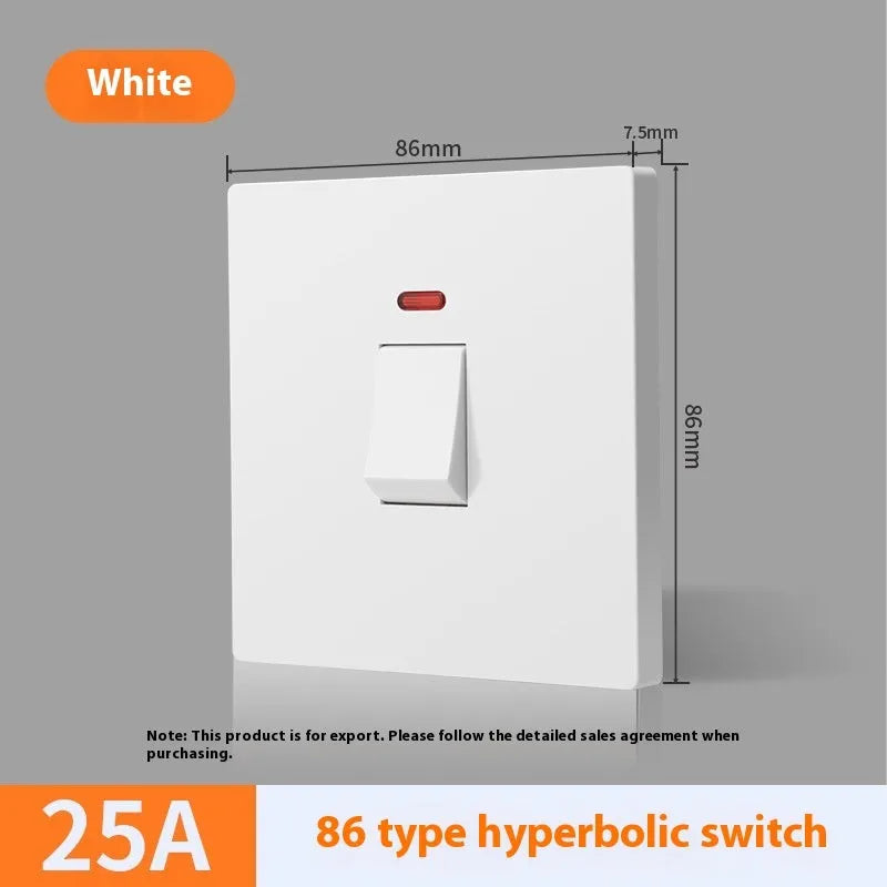 25A and 45A 3P high-power socket switches in gold, grey, or white for curved rack electrical panels