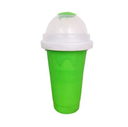 Blue quick refrigeration pinch cup showing double-layer construction with 10.6cm height and 20.6cm diameter measurements