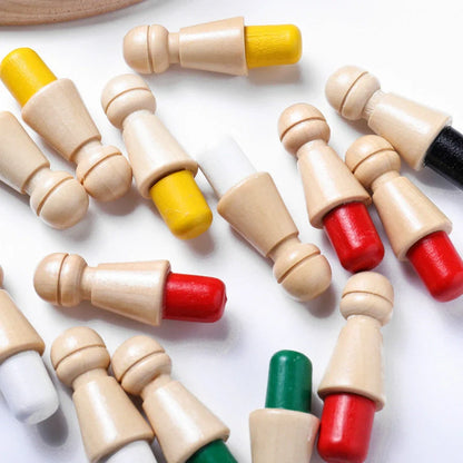 Children's wooden memory chess set for early color education