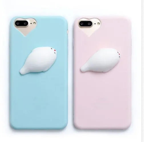 3D cartoon cat design silicone phone case for iPhone with soft TPU construction