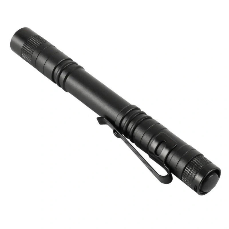 Aluminum LED Flashlight with pen clip, waterproof and lightweight for outdoor use