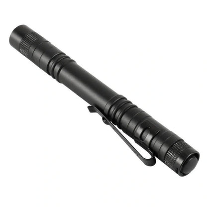 Aluminum LED Flashlight with pen clip, waterproof and lightweight for outdoor use