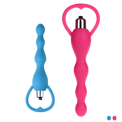 Silicone adult toy with vibrating egg and plastic sleeve in black, blue, and rose red colours
