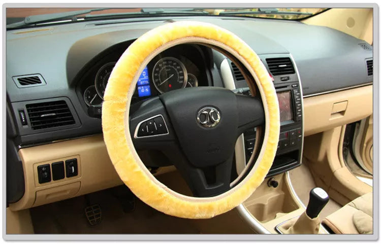 Universal steering wheel cover for cars with 36-40cm diameter wheels, available in multiple colors