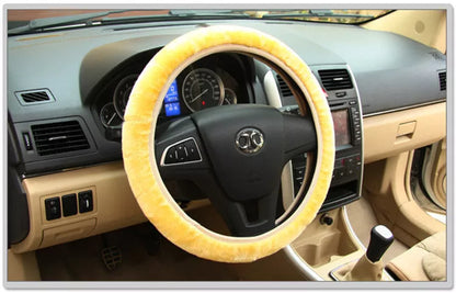 Universal steering wheel cover for cars with 36-40cm diameter wheels, available in multiple colors