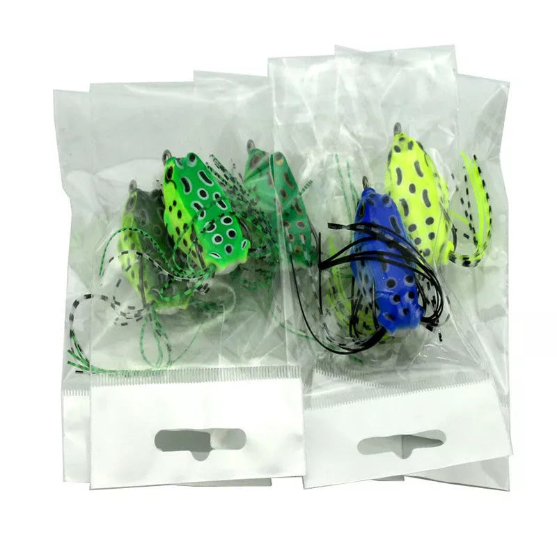 HENG JIA Ray Walu Sub 5.5cm8g Hook Pocket Frog Soft Bait Set - 5 pieces