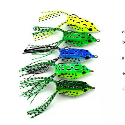 HENG JIA Ray Walu Sub 5.5cm8g Hook Pocket Frog Soft Bait Set - 5 pieces