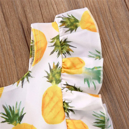 Printed sleeve one-piece girls swimsuit in Red or Yellow, Polyester, sizes 80-120cm