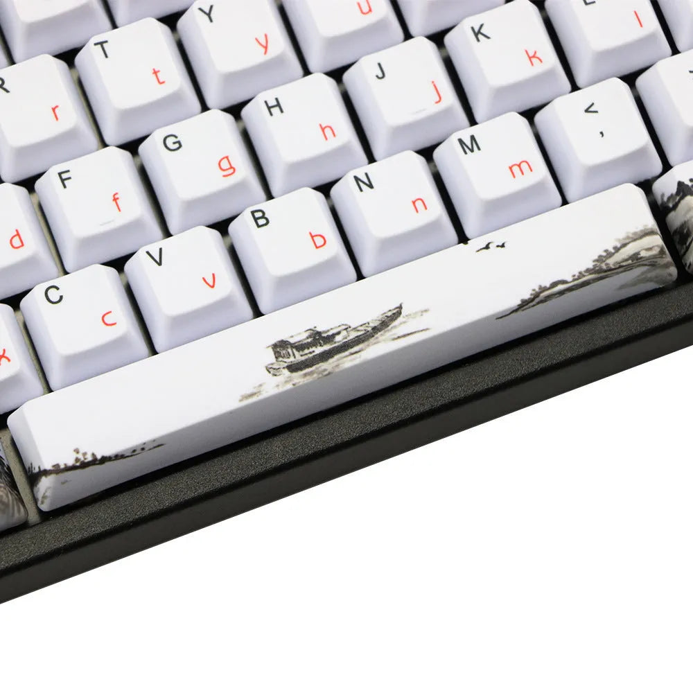 PBT Wangjiang Plum blossom mechanical keyboard keycap set with 109 keys at OEM height