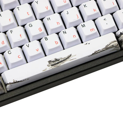PBT Wangjiang Plum blossom mechanical keyboard keycap set with 109 keys at OEM height