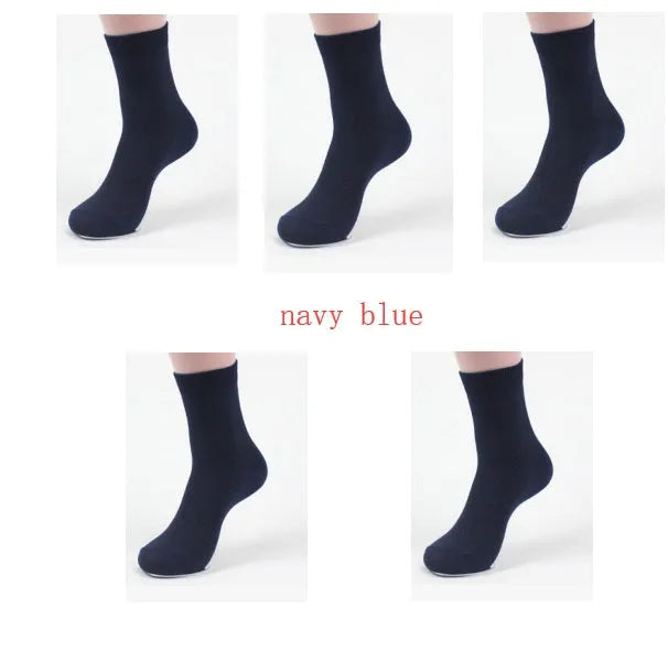 Men's bamboo fibre business socks with small square pattern in five colour options