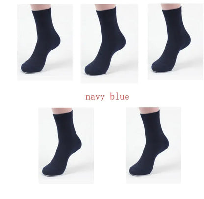 Men's bamboo fibre business socks with small square pattern in five colour options