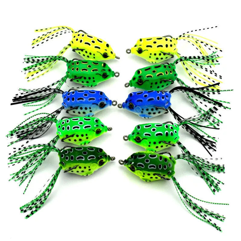 HENG JIA Ray Walu Sub 5.5cm8g Hook Pocket Frog Soft Bait Set - 5 pieces