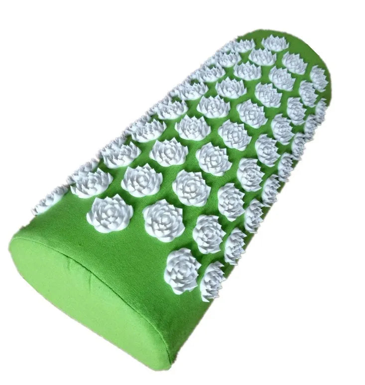 Lotus-shaped acupressure mat and pillow set in blue colour for massage therapy