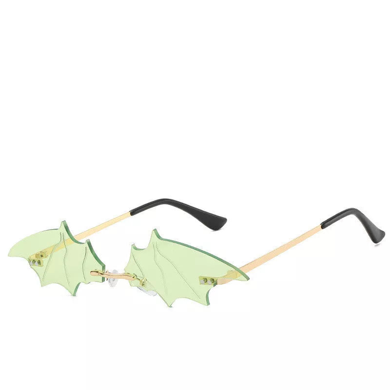 Bat-shaped sunglasses in various colors with UVA and UVB protection
