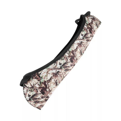 Reversible neoprene scope cover for tactical and outdoor use in black and camouflage print