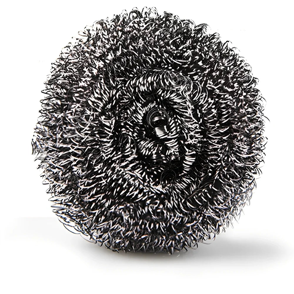 Magic eraser cotton nano emery sponge measuring 10x7x2.5cm with integrated 7cm steel ball for kitchen cleaning