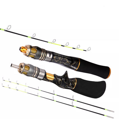 50cm70cm Flat Tip Ice Fishing Rod with carbon construction and choice of handle types