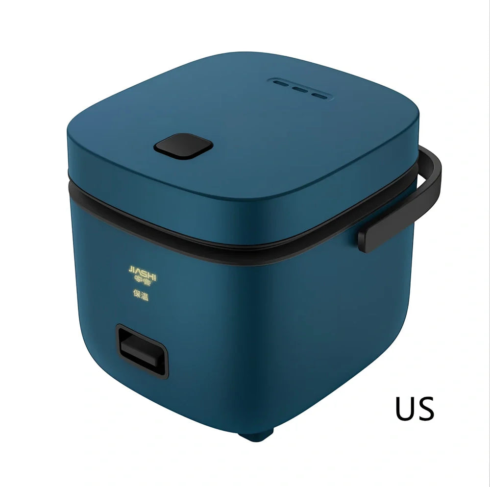 Compact brown 1-2 litre electric rice cooker, 180x200x180mm, with mechanical controls and aluminium pot for small UK kitchens