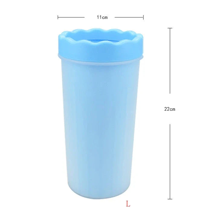Premium silicone dog paw cleaning cup with soft bristles for gentle, effective paw washing