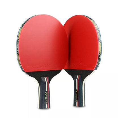Pure wood table tennis racket set with reverse glue rubber for enhanced play