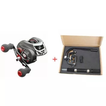 Black magnetic brake fishing reel for precise casting in diverse environments