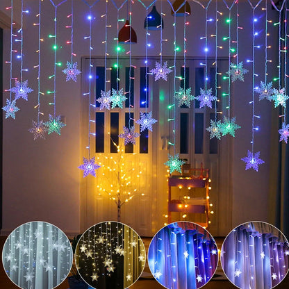 LED ice bar lamp snowflake hanging pendant with multi-colour lighting options and decorative snowflake design